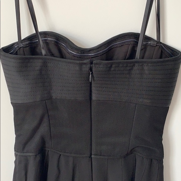 BCBG MAXAZRIA Black Bustier Pleated Chiffon Dress - Picture 6 of 9